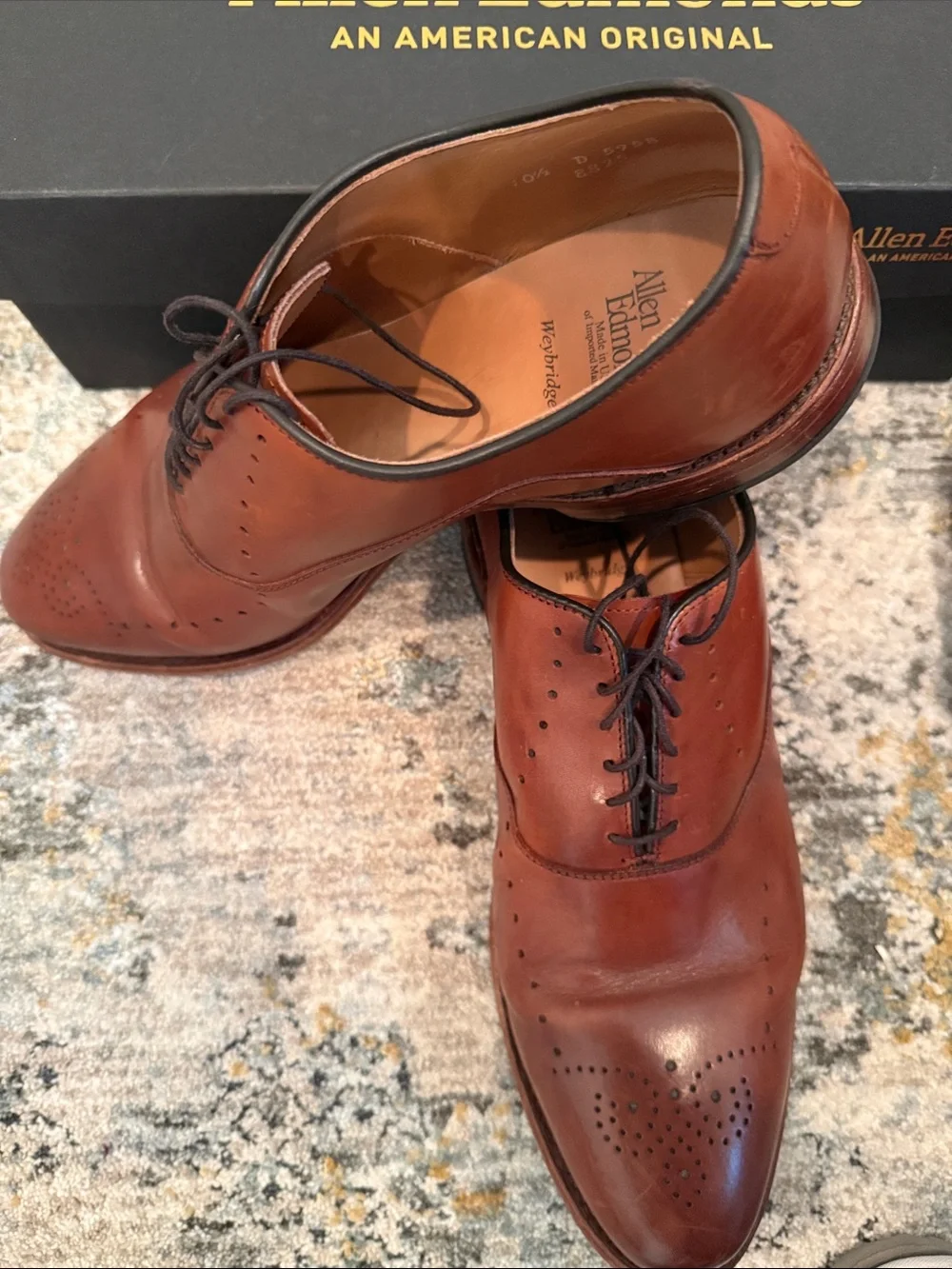 Allen Edmonds Tan Leather Wingtip Derbys